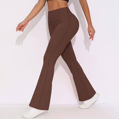 Internet Celebrity Breathable Brushed High Waist Stretch Hip Lift Casual Pocket Wide Leg Cropped Pants Running Fitness Yoga Leggings