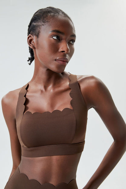 Liquid Glue Small Wave Sports Underwear Women Shockproof Workout Yoga Bra Quick Drying Running Vest