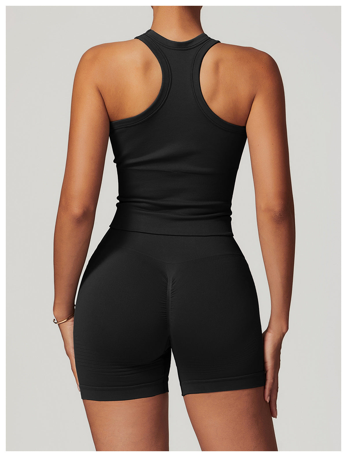 Sollinarry Seamless Tight I Shaped Beauty Back Yoga Vest One Piece Belly Covering Sports Top Yoga Clothes for Women