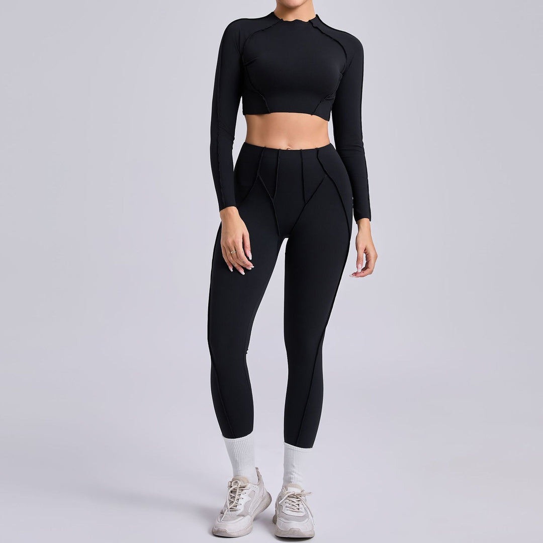 Yoga Two Piece Sets Women Pleated Hip Lifting All Match Yoga Clothes Running Exercise Workout Outfit