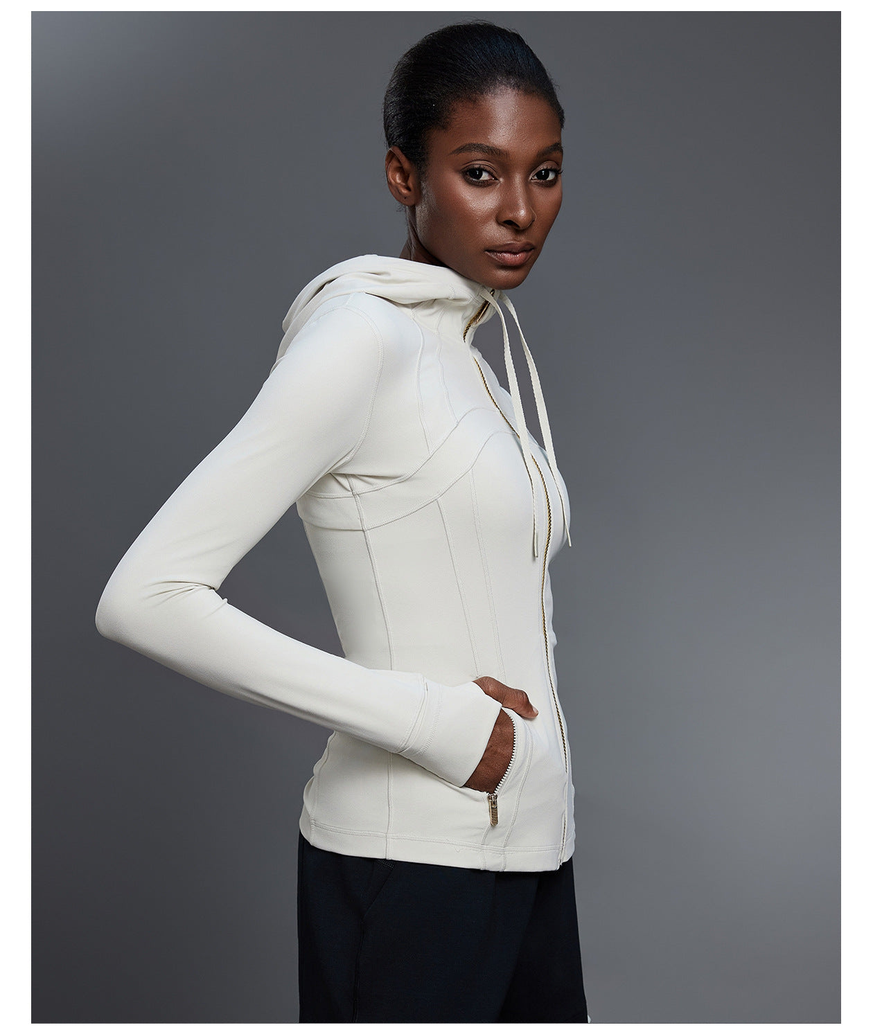 Yoga Jacket Women Slim Fit Slimming Hooded Cardigan Coat Running Sports Fitness Long Sleeved Upper Garment