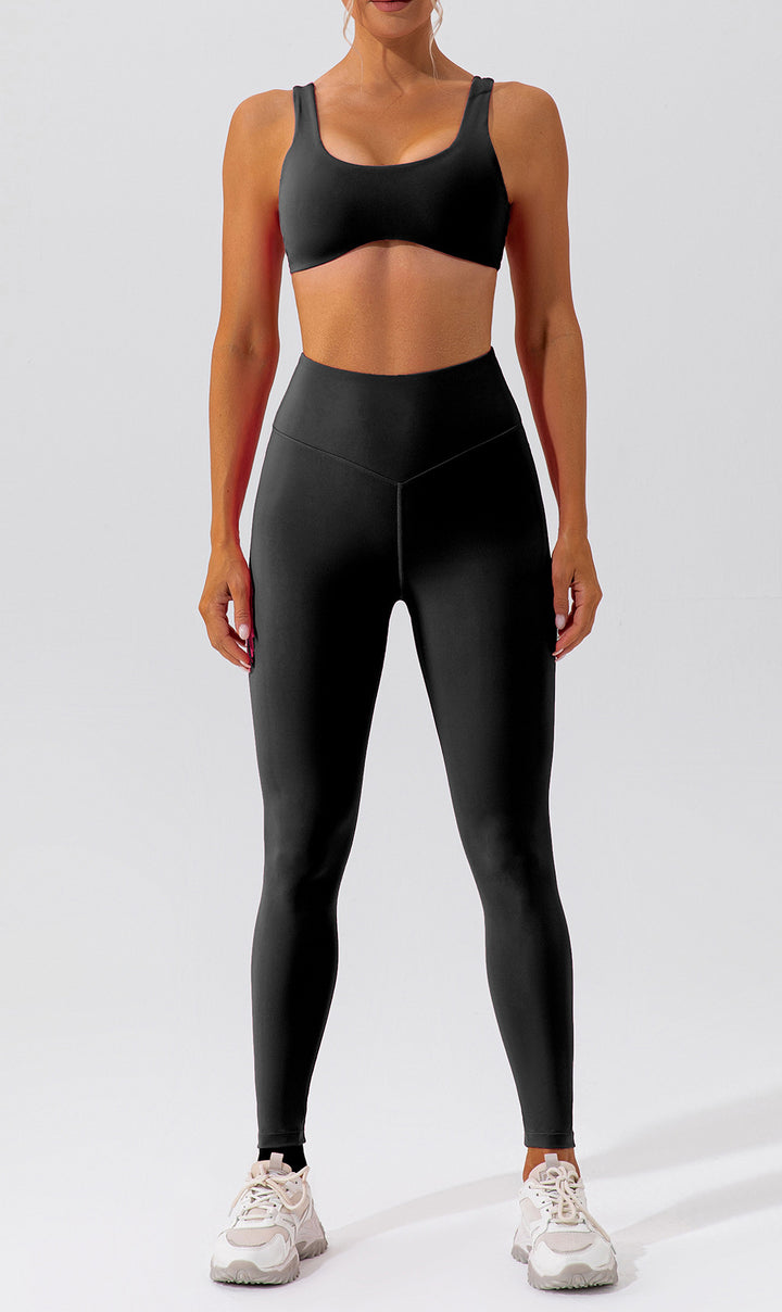 Nude Feel Hip Lifting Yoga Suit Women Quick Drying Running Sports Back Shaping Fitness Suit