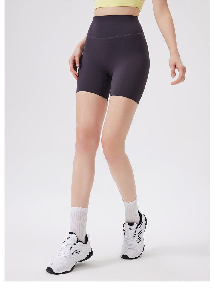 Hip Lifting No Size Nude Feel Yoga Shorts Women High Waist Belly Contracting Sports Hip Shaping Fitness Short Length Pants Cycling Pants