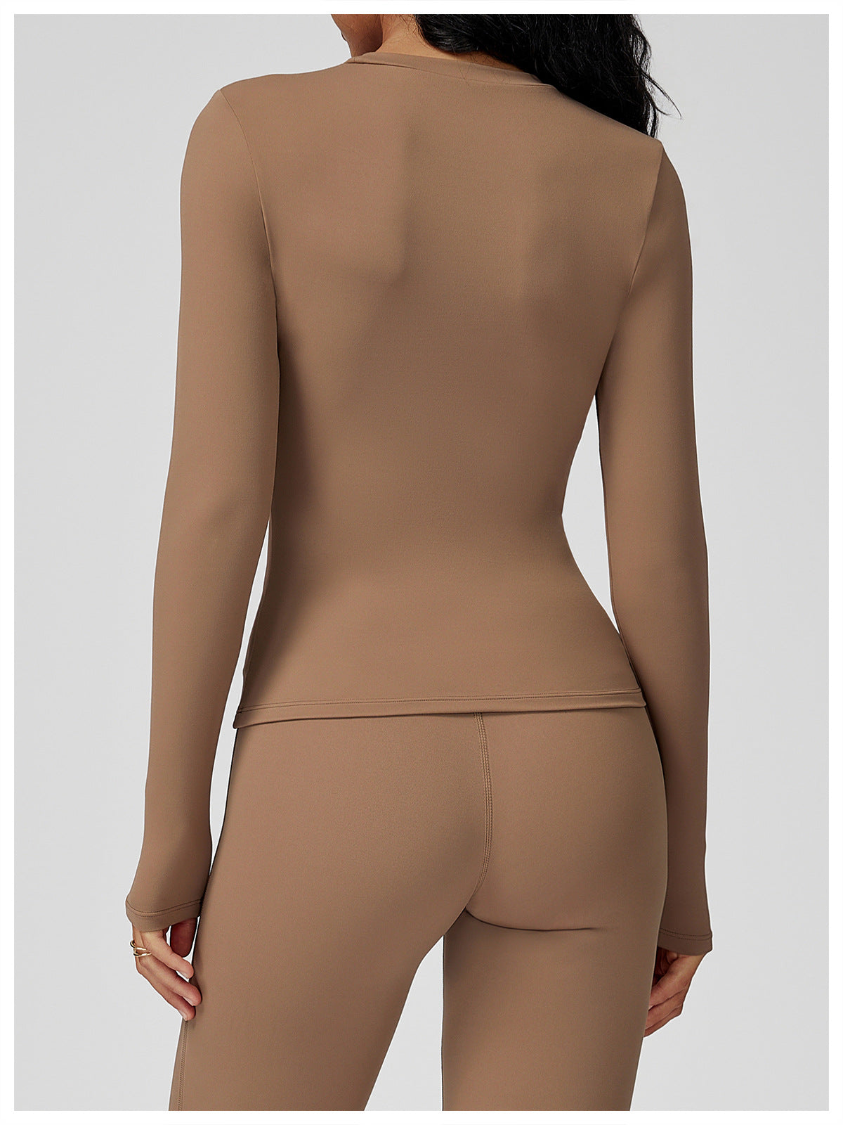 Long Sleeve Yoga Clothes round Neck Slim Fitness Clothes Outdoor Running Sport Long Sleeve T shirt