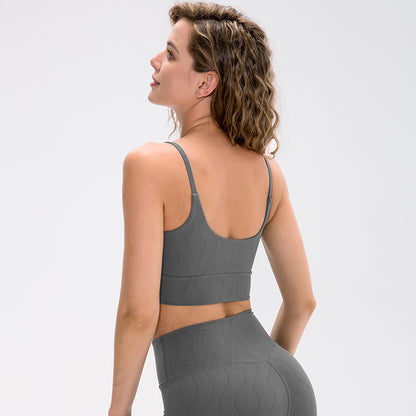 Naked Women Sense Sports Bra Printed Yoga Vest with Chest Pad Underwear Tight High Elastic Running Fitness Clothes