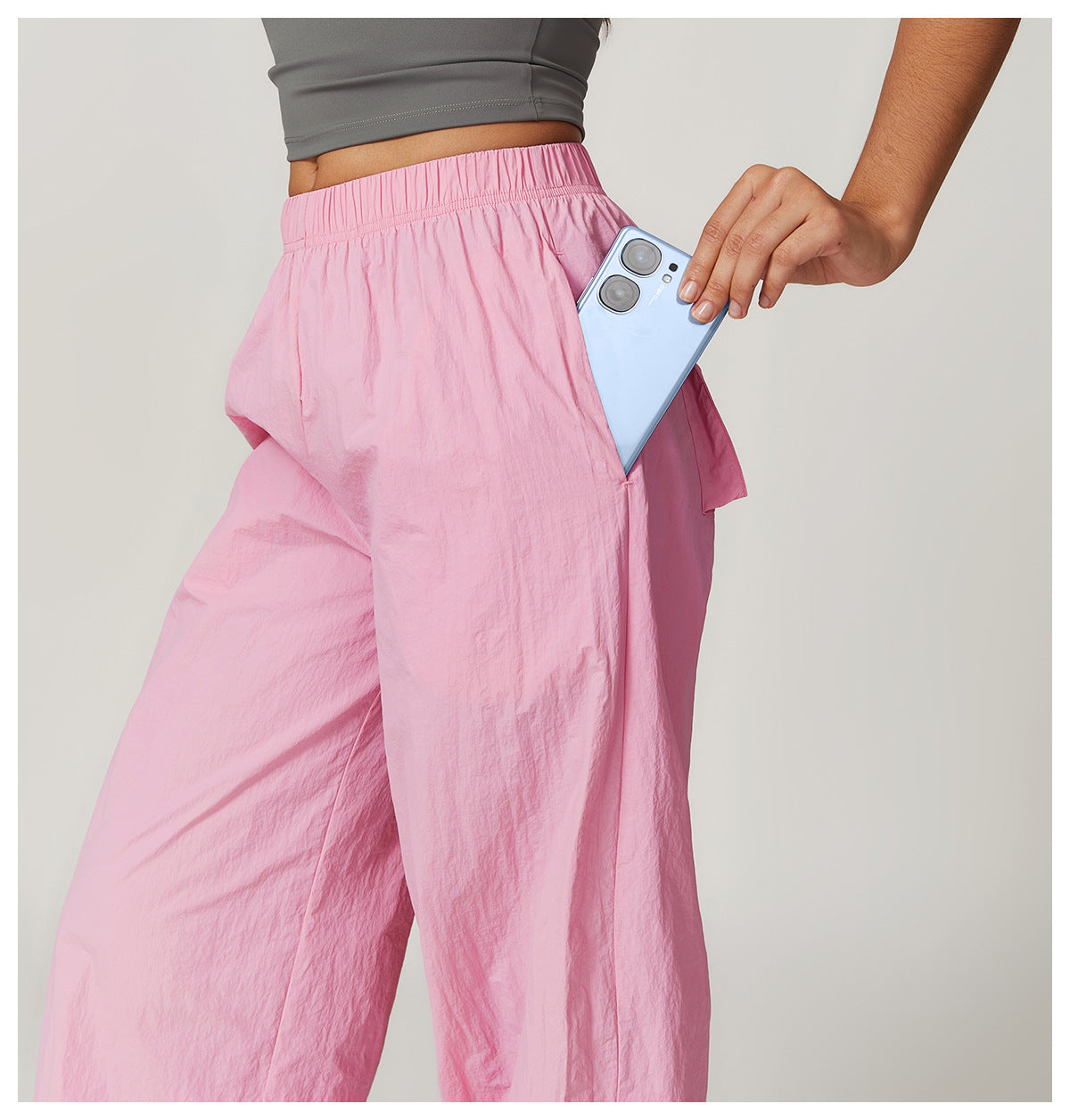 Sollinarry Summer Windproof Breathable Overalls Multi Pocket Loose Elastic Ankle Banded Pants Running Casual Sports Pants