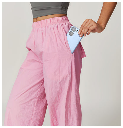 Sollinarry Summer Windproof Breathable Overalls Multi Pocket Loose Elastic Ankle Banded Pants Running Casual Sports Pants