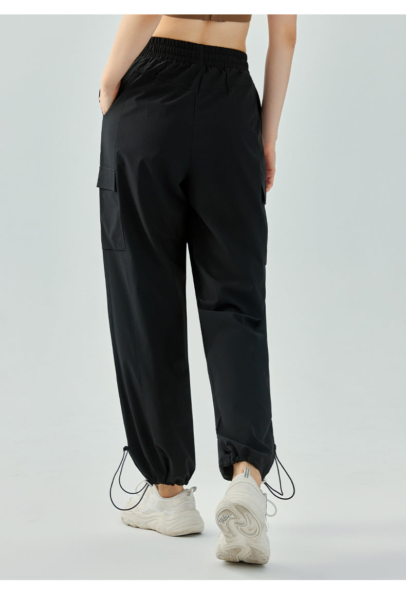 High Waist Yoga Wide Leg Pants Loose Fitted Figure Flattering Sports Pants Women Casual Sports Straight Pocket Fitness Pants