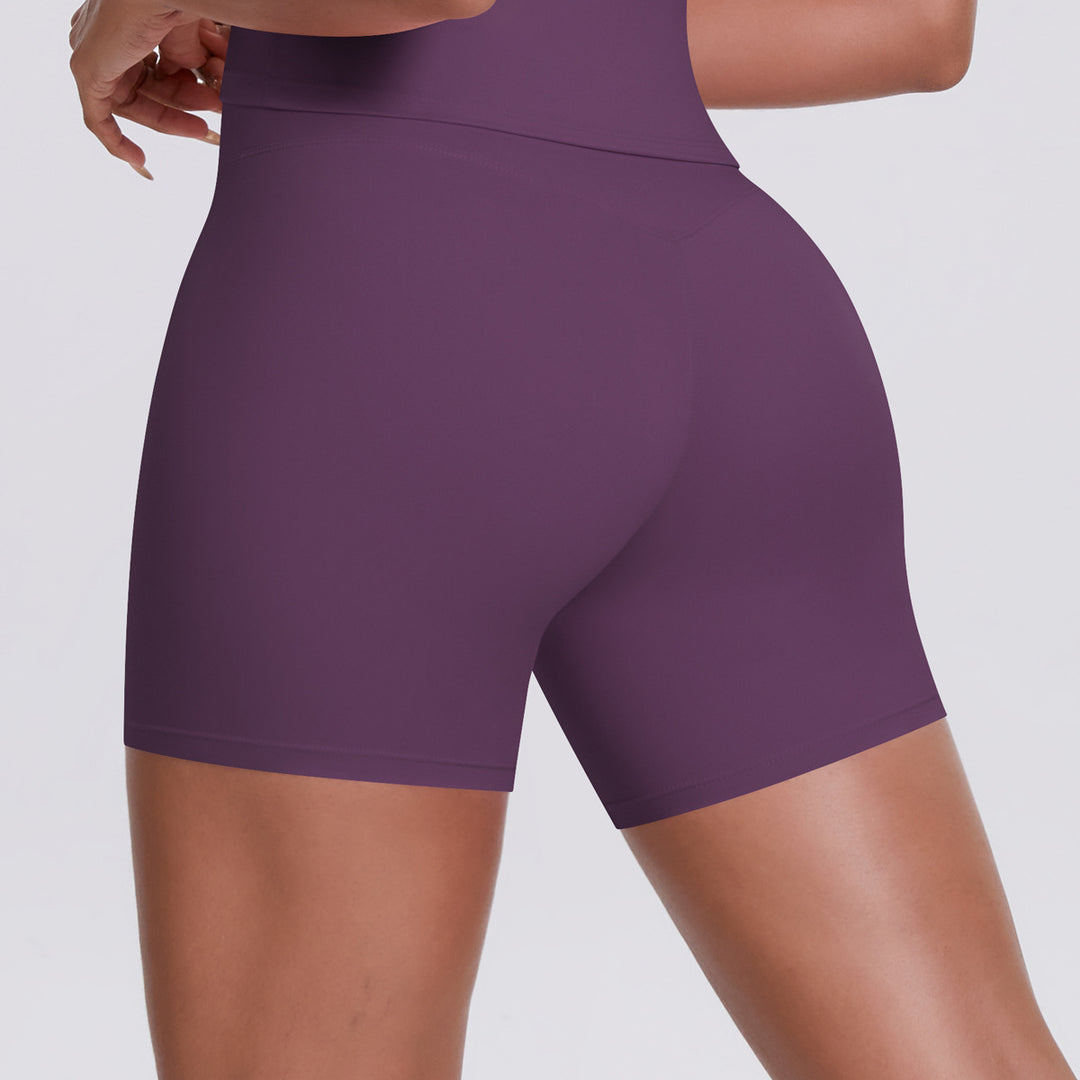 Cross High Waist Yoga Shorts Tight Nude Feel Peach Hip Lifting Sport Shorts Women Outer Wear Fitness Yoga Pants