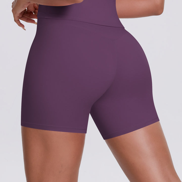 Cross High Waist Yoga Shorts Tight Nude Feel Peach Hip Lifting Sport Shorts Women Outer Wear Fitness Yoga Pants
