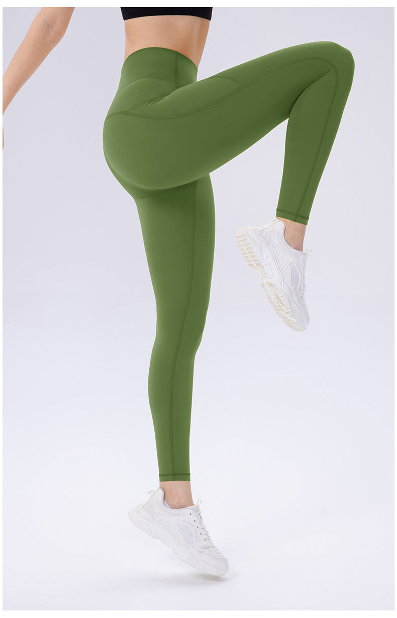 High Waist Yoga Pants Women Quick Drying Skinny Hip Raise Sports Trousers No Embarrassment Line Training Workout Pants