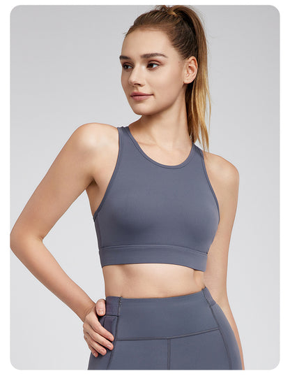 Sports Vest Women Fitness Fixed Cup Casual H Shaped Beauty Back Cool Inner Bra Short Sleeveless Yoga Bra