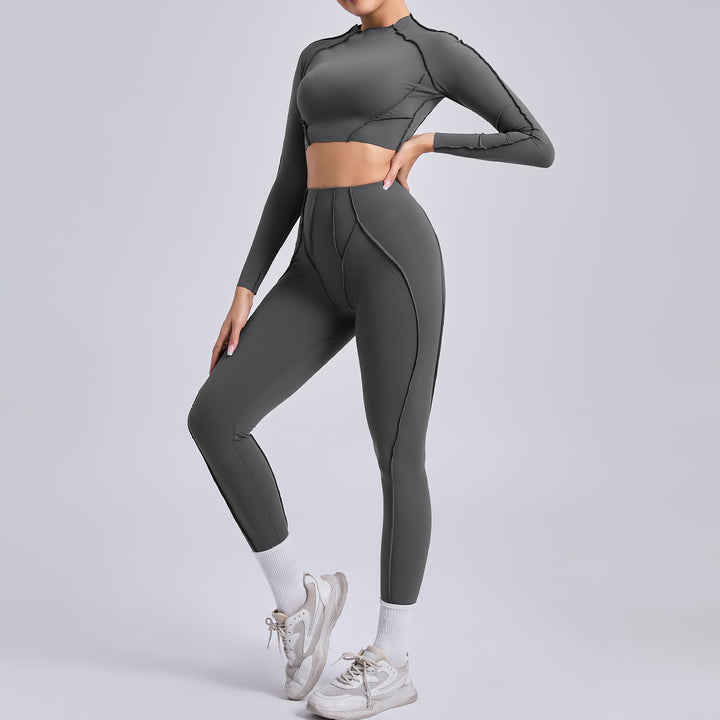 Yoga Two Piece Sets Women Pleated Hip Lifting All Match Yoga Clothes Running Exercise Workout Outfit
