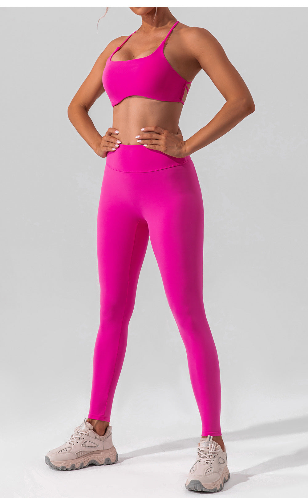 High Waist Stretch Brushed Nude Feel Yoga Pants Hip Lift Belly Shaping Slim Fit Fitness Pants Training Running Workout Pants Women