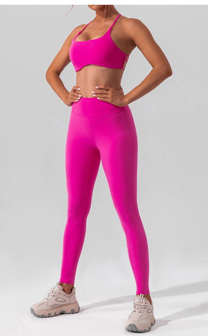 High Waist Stretch Brushed Nude Feel Yoga Pants Hip Lift Belly Shaping Slim Fit Fitness Pants Training Running Workout Pants Women