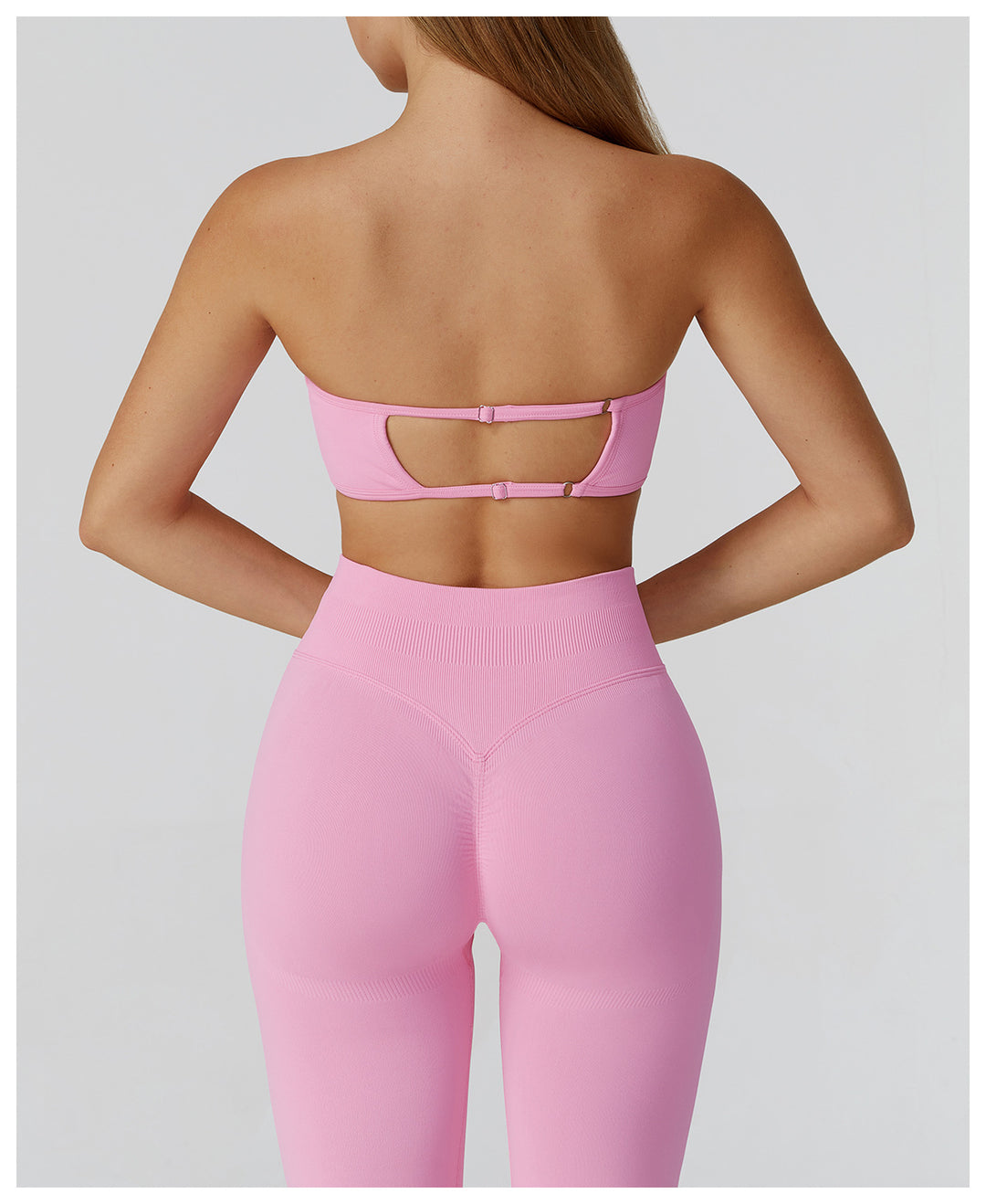 Sollinarry Seamless Sports Underwear Tube Top Yoga Bra Hollow Out Cutout out Beauty Back Running Sports Bra Women
