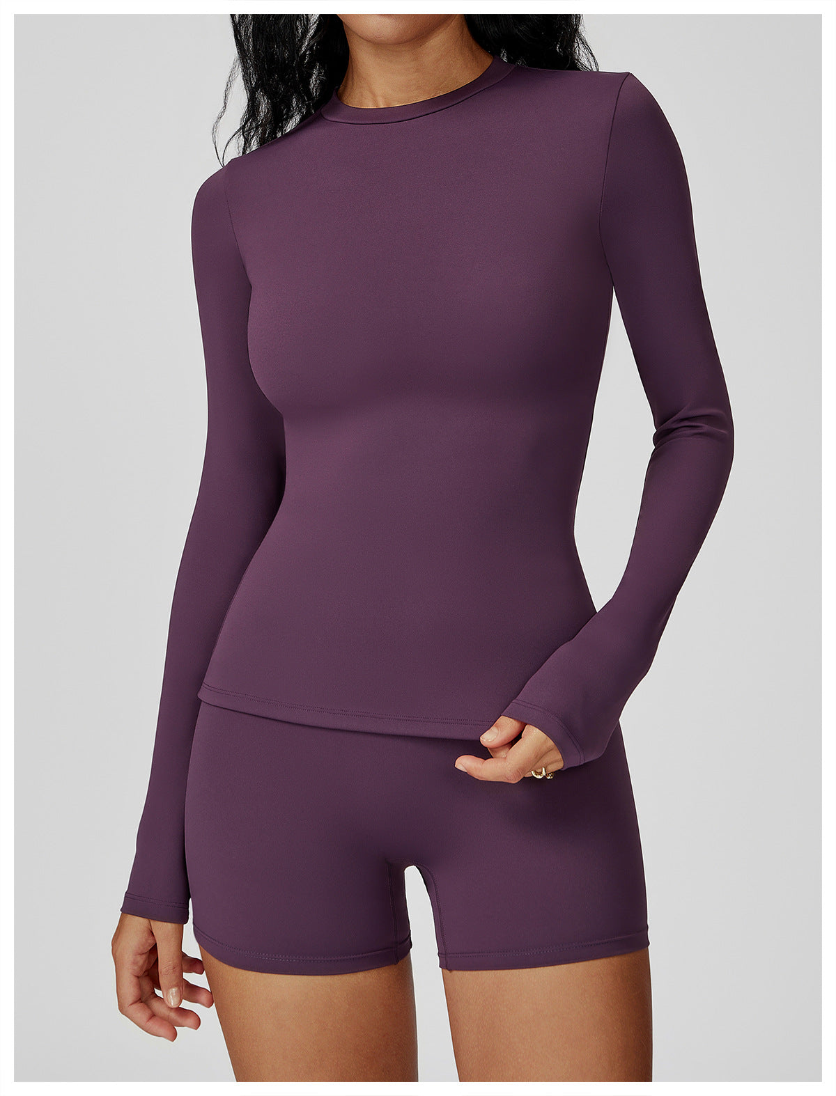 Long Sleeve Yoga Clothes round Neck Slim Fitness Clothes Outdoor Running Sport Long Sleeve T shirt