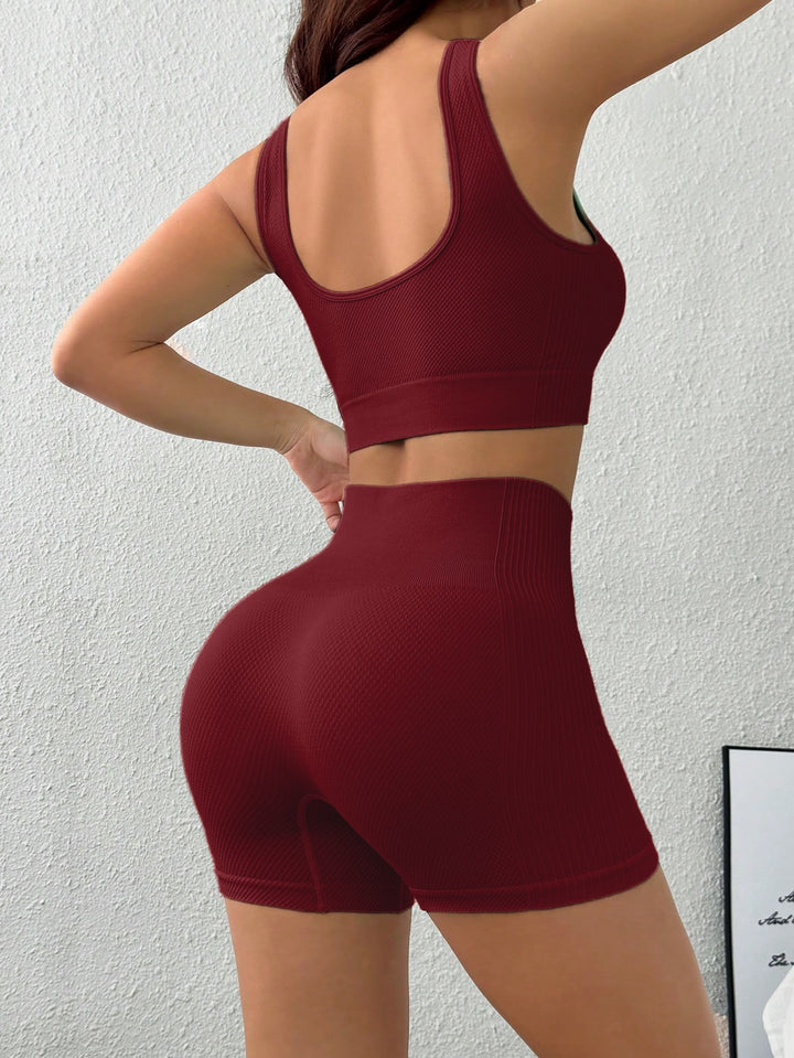 Thread Seamless Bra Shorts Workout Clothes Tight Training Women Fitness Running Yoga Clothes Sports Two Piece Sets