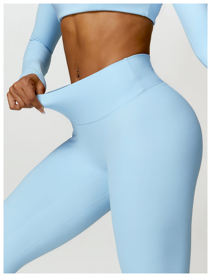 Yoga Pants Brushed Belly Contracting Hip Raise High Waist Fitness Pants Outer Wear Running Exercise Pants