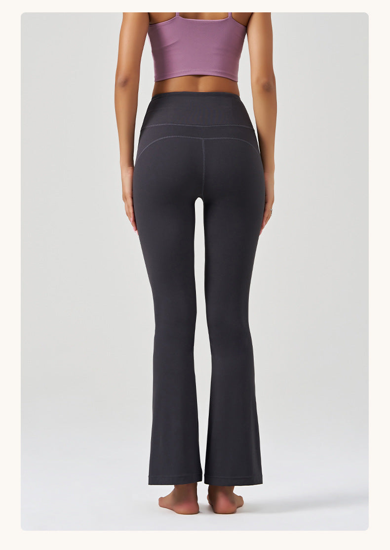 Yoga Pants Flared Pants Sports Peach High Waist Hip Lifting No Embarrassment Line Outer Wear Small Wide Leg Pants Women Summer