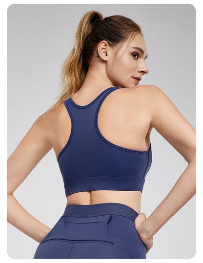 Sports Vest Women Fitness Fixed Cup Casual H Shaped Beauty Back Cool Inner Bra Short Sleeveless Yoga Bra