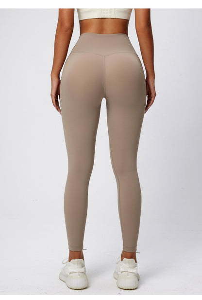 Nude Feel Yoga Pants Women Sexy High Waist Hip Lifting No Embarrassment Line Sports Tight Shark Trousers