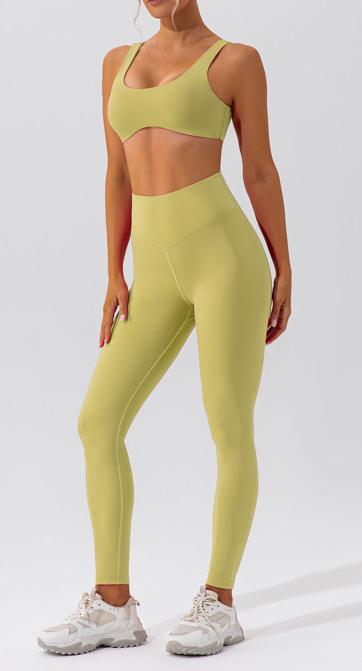 Nude Feel Hip Lifting Yoga Suit Women Quick Drying Running Sports Back Shaping Fitness Suit