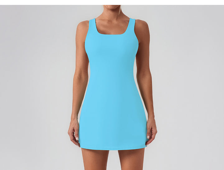 Arrival Running Jumpsuit Fitness Yoga Tennis Backless Anti Exposure Bottoming Quick Drying Sports Dress
