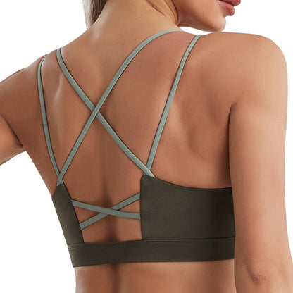 Yoga Clothes Women Sexy Beauty Back Workout Bra Wireless Shockproof Push up Running Exercise Underwear