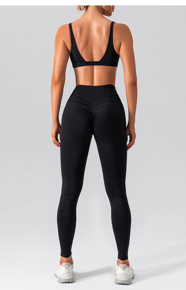 Quick Drying Nude Feel Yoga Clothes Vest Suit Outer Wear Running Sports Bra Suit High Waist Fitness Clothes