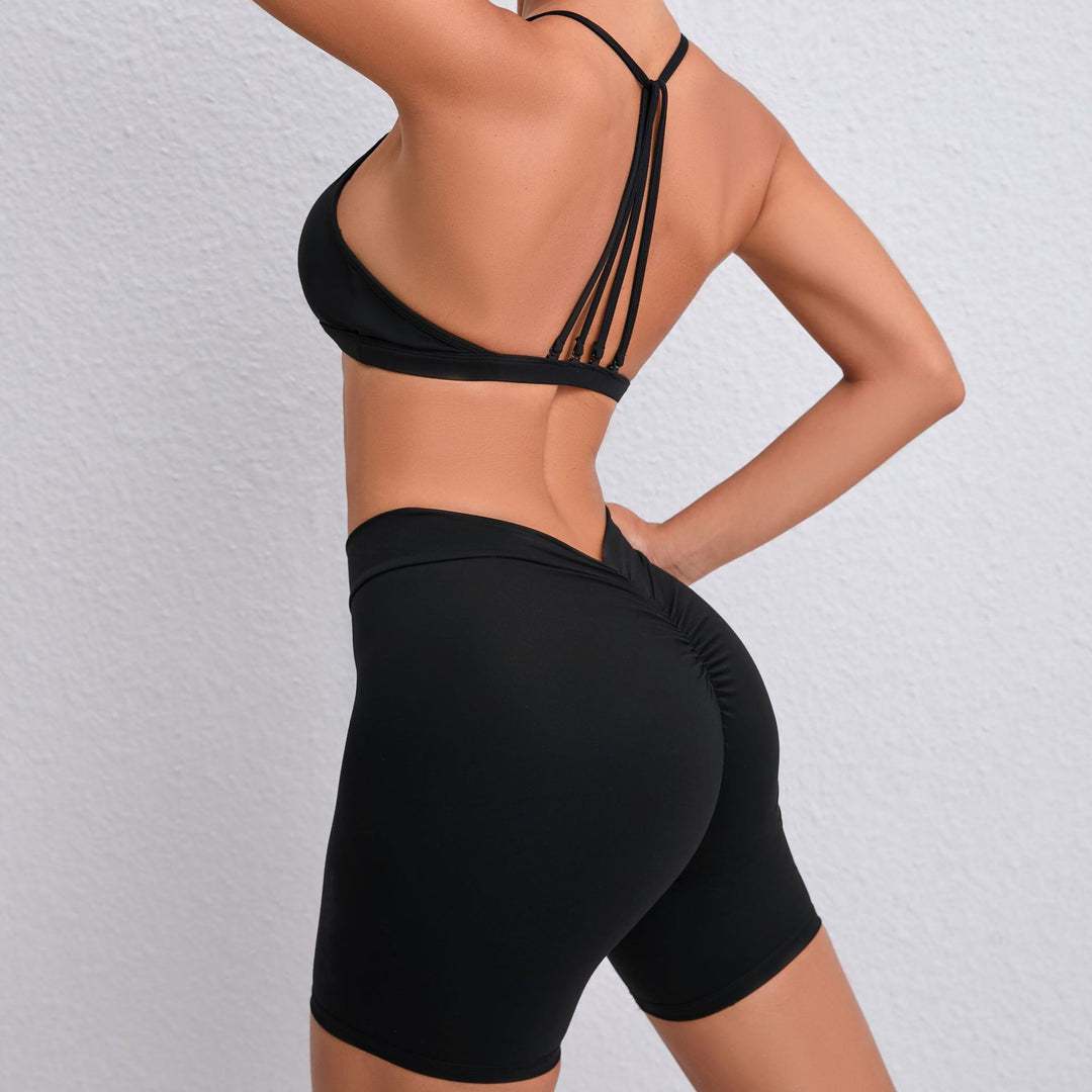 Quick Drying Nude Feel Yoga Suit Sexy Sports Running Fitness Clothes Suit Beauty Back Yoga Two Piece Set