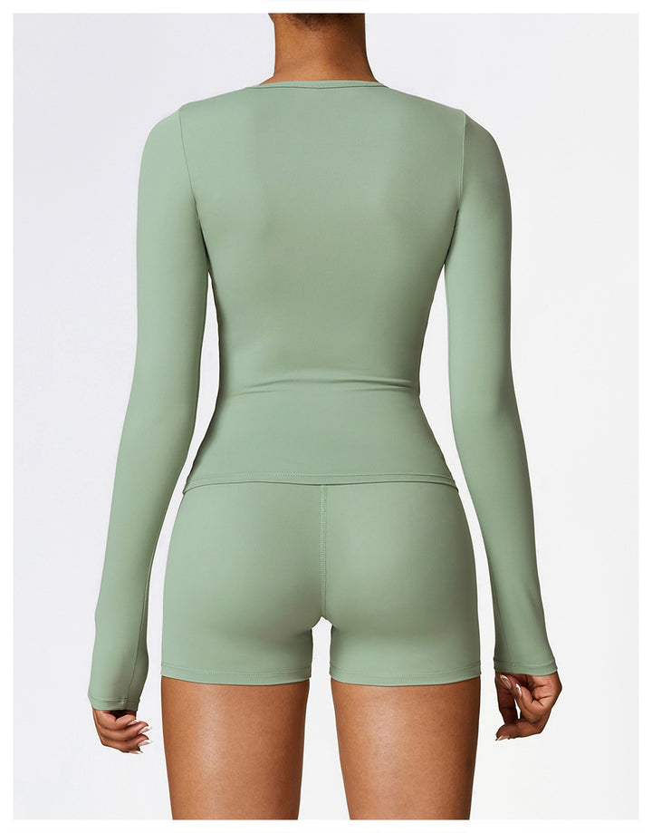 Long Sleeve Yoga Clothes High Strength Workout Clothes Pilates Running Sport Long Sleeve Top