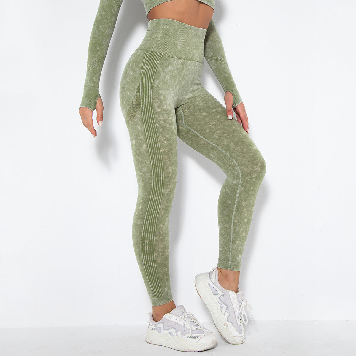 Seamless Washed Moisture-Absorbing Sexy Peach Hip Wicking Yoga Pants Exercise Workout Pants Leggings