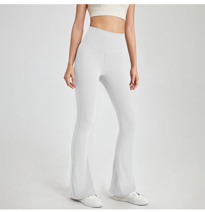 Peach Hip High Waist Flared Pants Women High Elastic Sports Yoga Tight Nude Feel High Waist Drooping Wide Leg Pants Bootcut Trousers