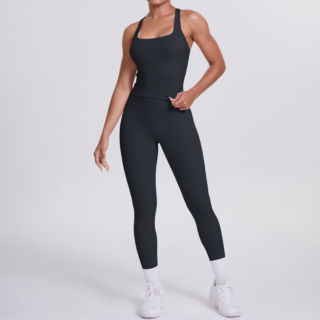 Brushed H Shaped Beauty Back Sports Vest Pants Tight Quick Dry Casual Running Fitness Yoga Wear Women