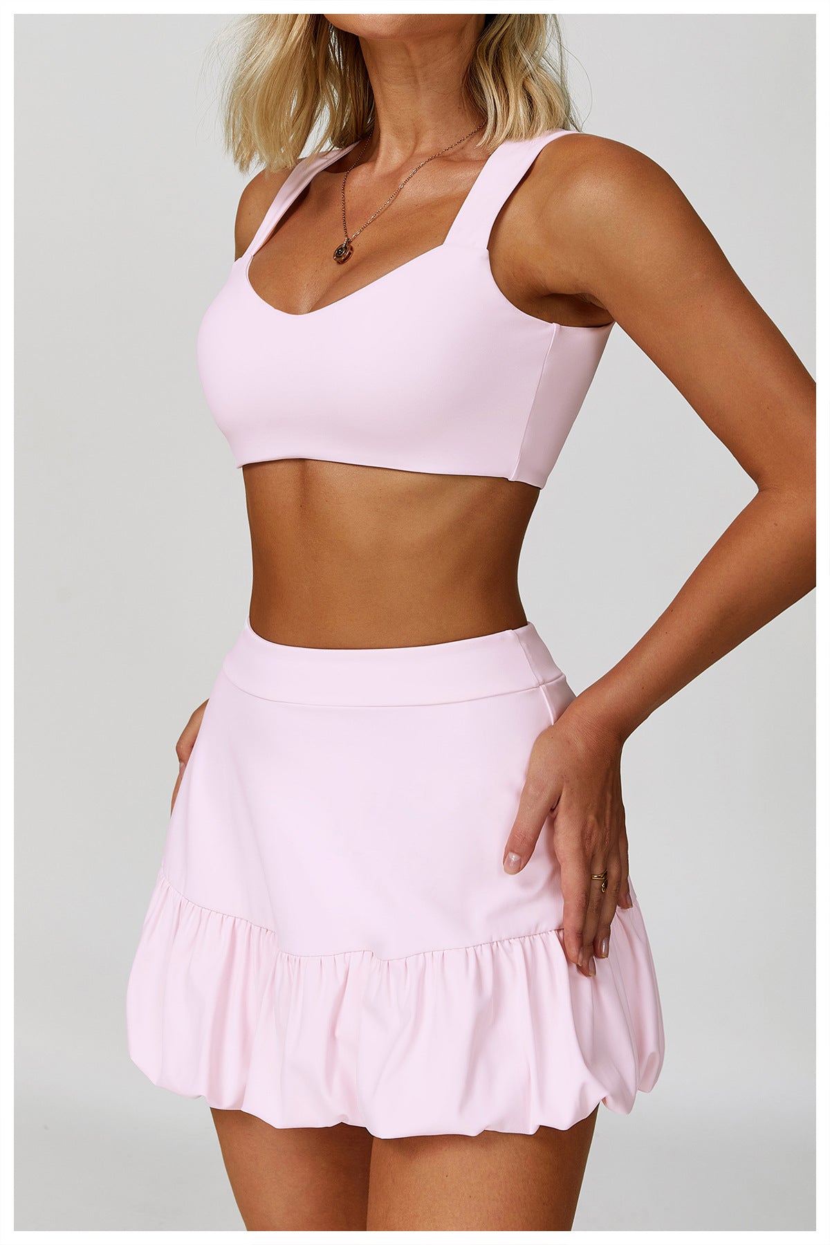 Sollinarry Nude Feel Yoga Bra Women Fitness Running Double Shoulder Strap Underwear Hollow Out Cutout out Beauty Back Exercise Underwear