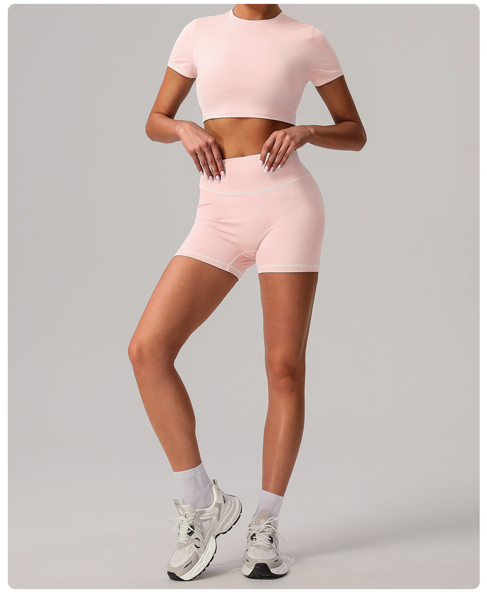 Quick Drying Nude Feel Yoga Shorts Hip Lifting Running Fitness Shorts Tight High Waist Outdoor Exercise Shorts Women