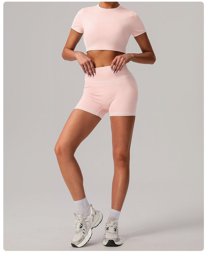 Quick Drying Nude Feel Yoga Shorts Hip Lifting Running Fitness Shorts Tight High Waist Outdoor Exercise Shorts Women