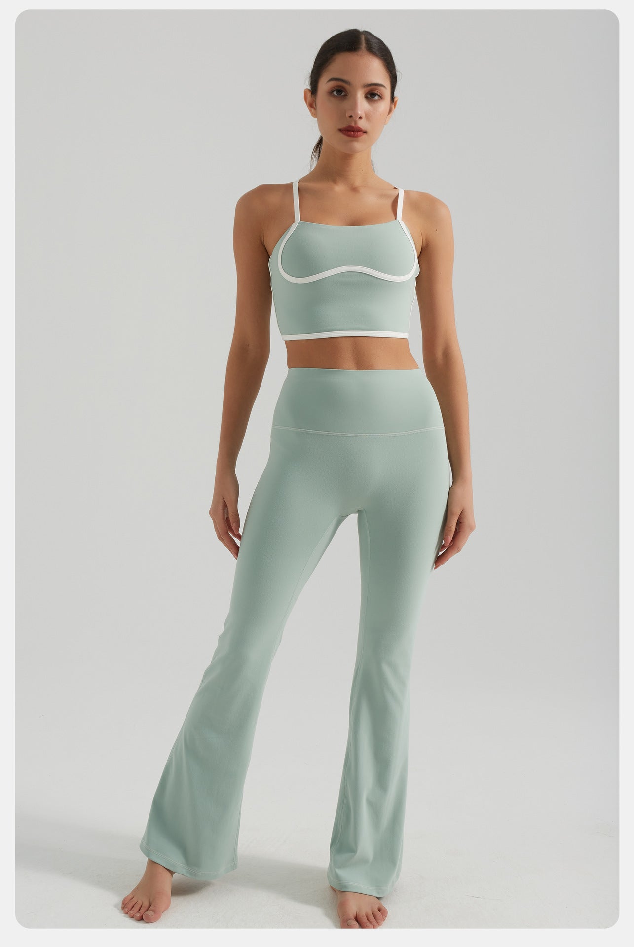 Youth High Waist Hip Lift Micro Pull Yoga Pants Pilates Exercise Workout Pants Slimming Wide Leg Pants for Women