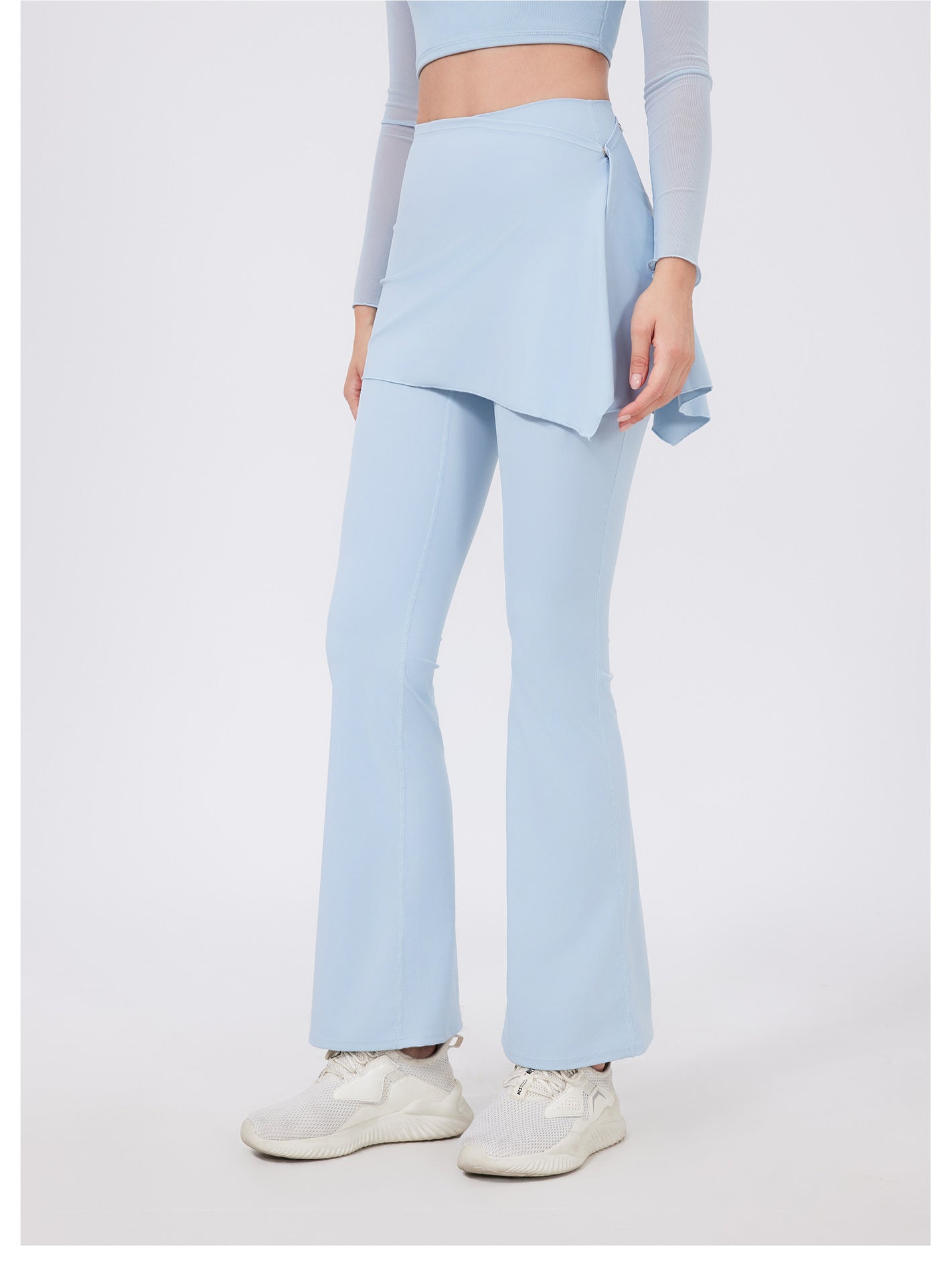 Yoga Pants Blocking Skirt Women Running One Piece Fart Curtain Outer Wear Fitness Sports Short Skirt Fitness Training Thigh Length