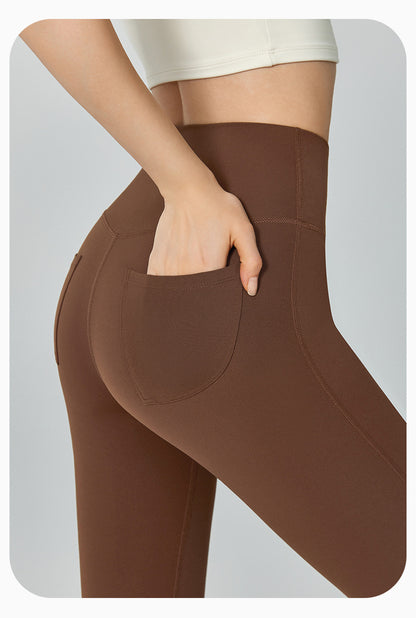 Thin Gao Shi Line Yoga Trousers Women High Waist Hip Lift Fitness Bell Bottom Pants Slim Slimming Wide Leg Pants Outer Wear