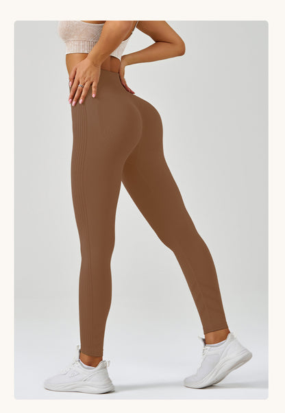 Fitness Pants Hip Raise Yoga Pants Women Seamless Knitted Tight High Waist Breathable Exercise Workout Pants