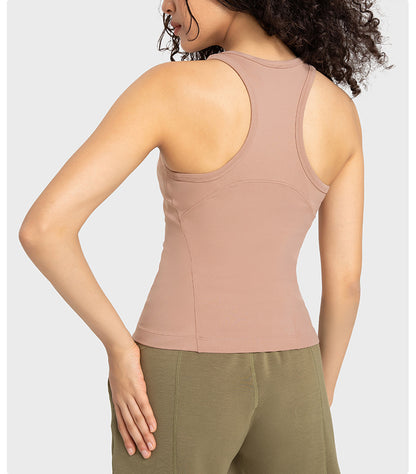 Antibacterial Deodorant Close Fitting Slimming Yoga Vest Women High Elastic Nude Feel Sports Fitness Yoga Wear