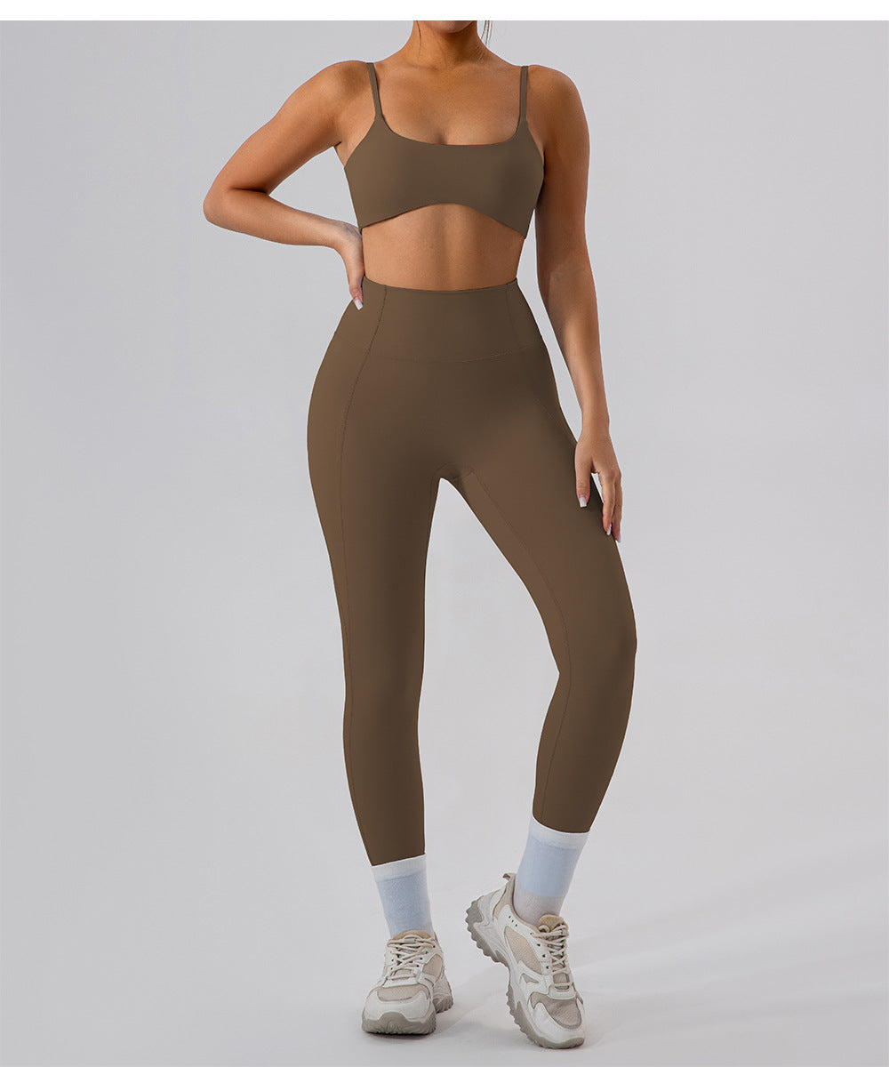 Yoga Clothes Set Nude Feel Skinny Running Training Workout Exercise Outfit Women