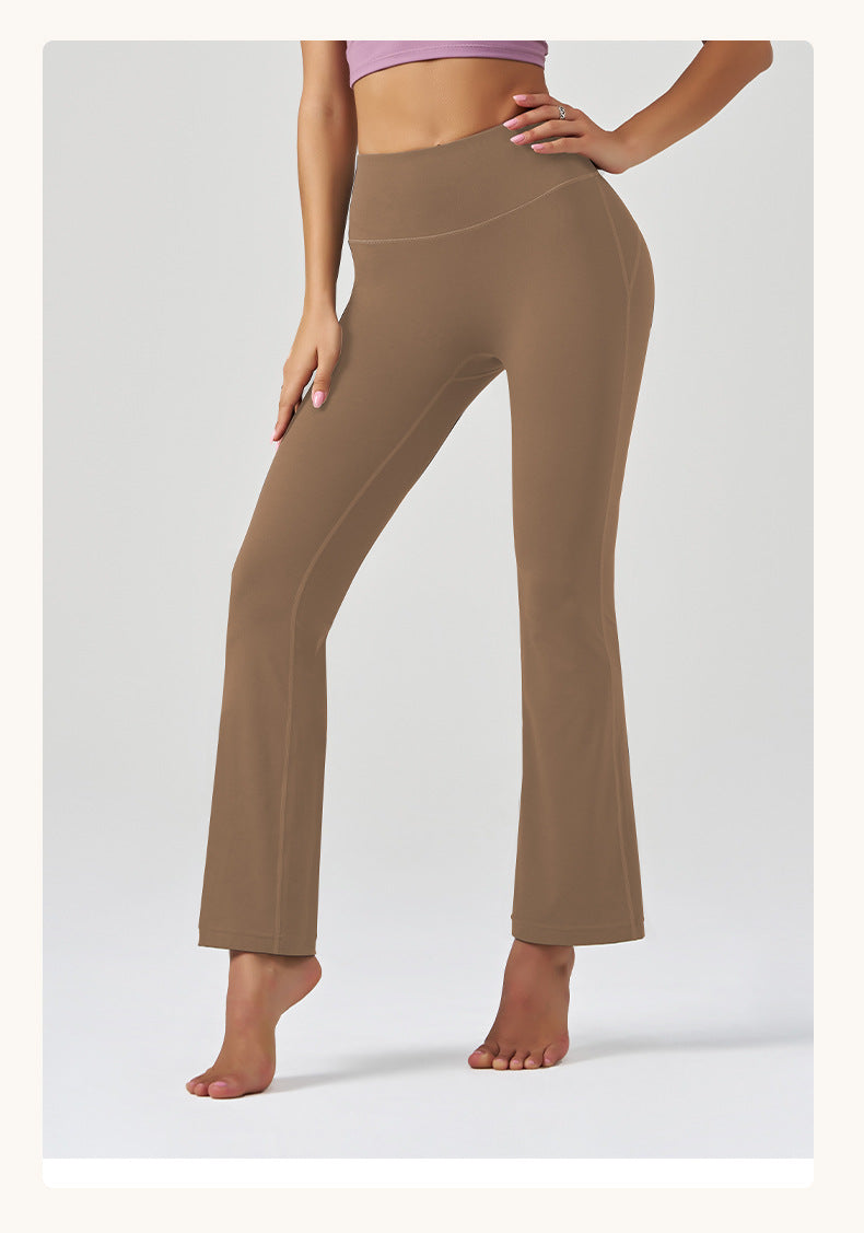 Yoga Pants Flared Pants Sports Peach High Waist Hip Lifting No Embarrassment Line Outer Wear Small Wide Leg Pants Women Summer