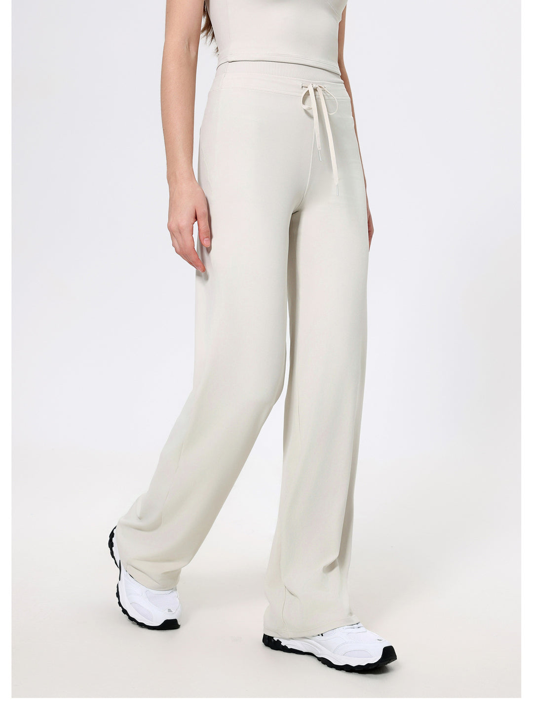 High Waist Thread Belly Contracting Sports Loose Straight Leg Trousers Women Quick Drying Running Thin Fitness Pant Belt Nude Feel Yoga Pants