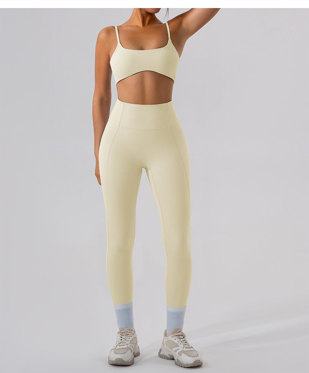 Yoga Clothes Set Nude Feel Skinny Running Training Workout Exercise Outfit Women