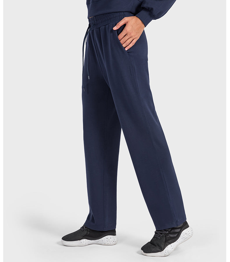 Autumn Winter Air Layer Skin Friendly Casual All Match Track Sweatpants Quick Drying Loose Drooping Straight Sports Pants Women