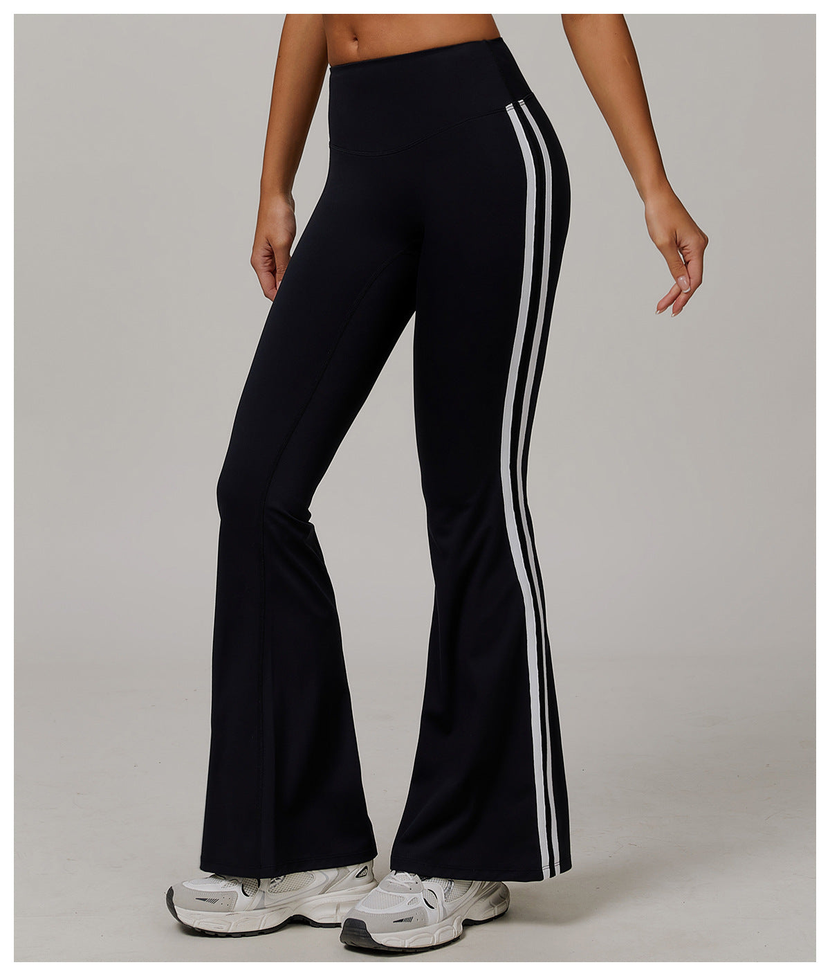 Sollinarry Nude Feel Sports Trousers Slightly Stretch Slimming Wide Leg Fitness Pants Quick Dry Casual Running Bell Bottom Pants