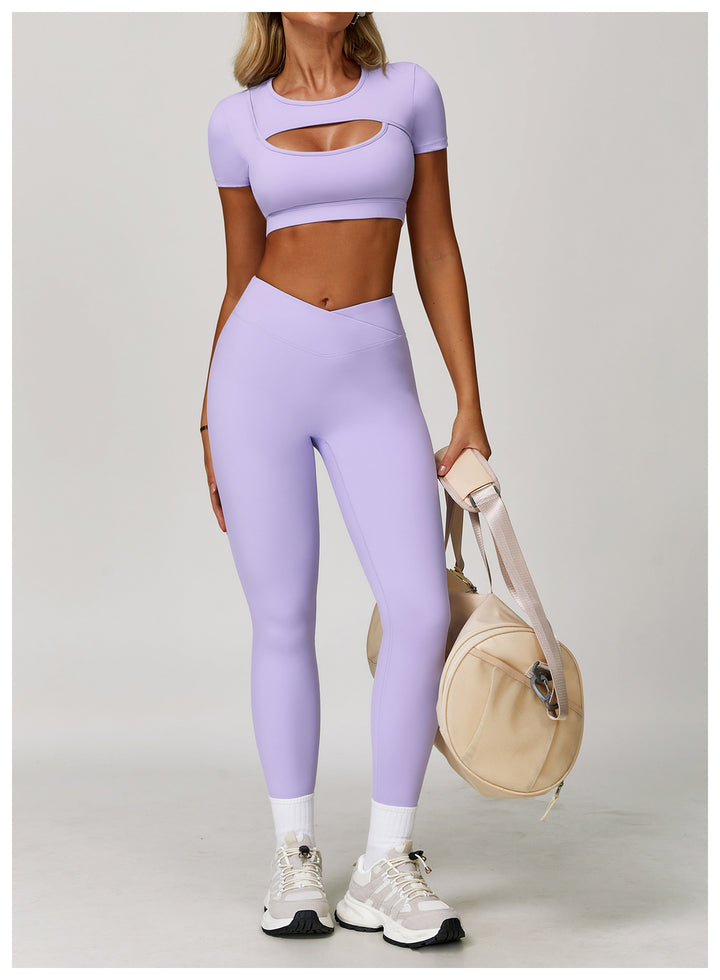 Sollinarry Nude Feel Yoga Pants Cross High Waist Tight Casual Trousers Running Sports Fitness Yoga Pants Yoga Pants